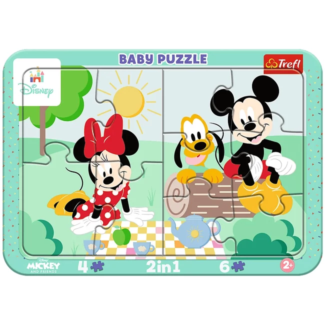 Disney Minnie és Mickey egér kalandjai 2 az 1-ben keretes baby puzzle - Trefl