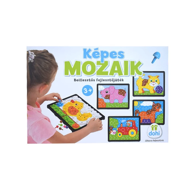 Képes nagy mozaik beillesztős fejlesztőjáték