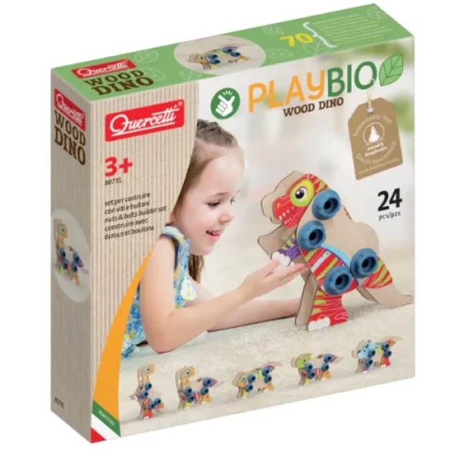 Quercetti: Play Bio összeszerelhető dinoszaurusz 24 db-os