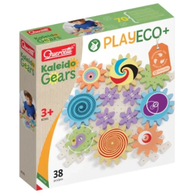 Quercetti: Play Eco Kaleido fogaskerekek játékszett 38 db-os