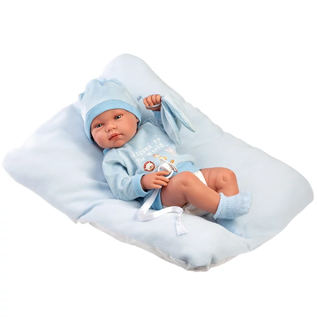 Llorens: Tino 43 cm-es újszülött baba párnával