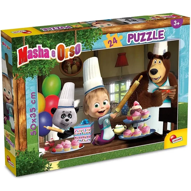 Mása és a medve muffin sütés 24 db-os puzzle 50×35 cm – Lisciani