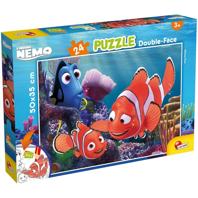 Némó nyomában 2 az 1-ben 24 db-os puzzle és színező 50×35 cm – Lisciani