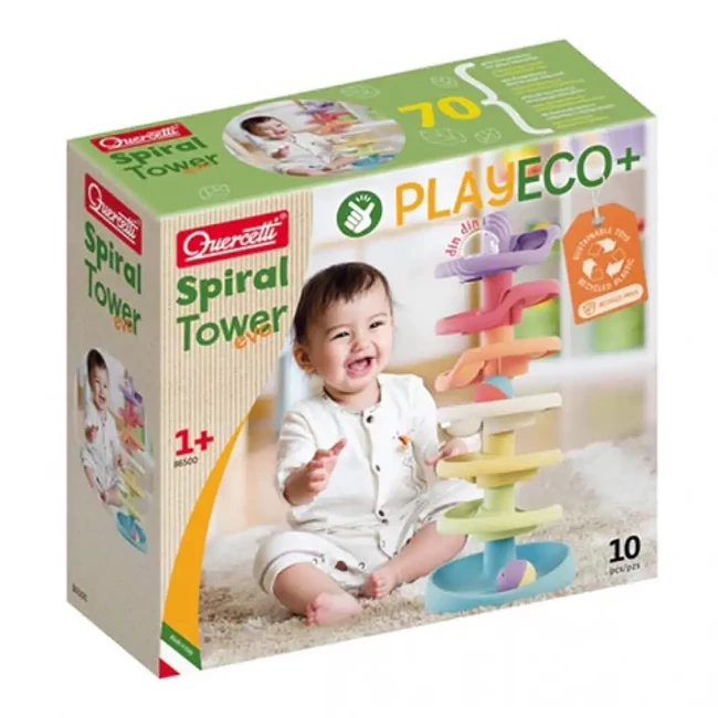 Quercetti: Play Eco Spirál torony bébi golyópálya
