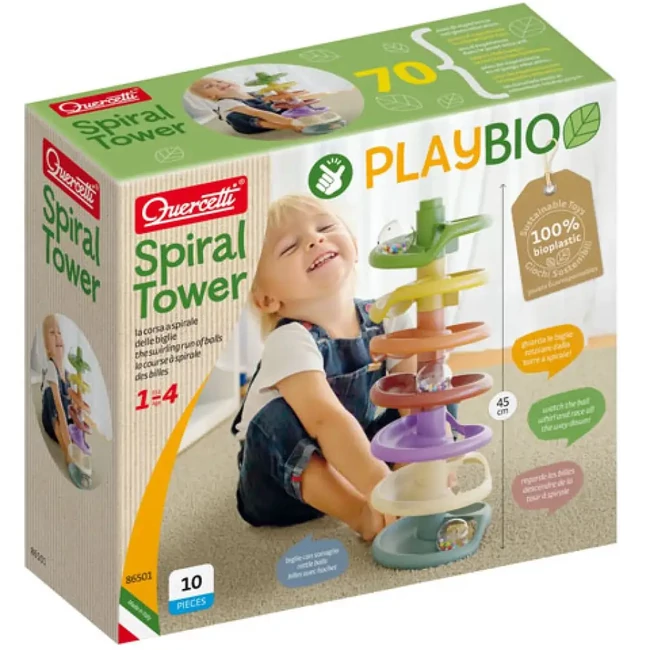 Quercetti: Play Bio Spiral Tower golyópálya 46 db-os