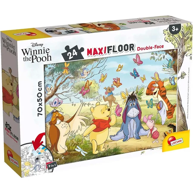 Micimackó 2 az 1-ben maxi 24 db-os puzzle és színező 70×50 cm – Lisciani