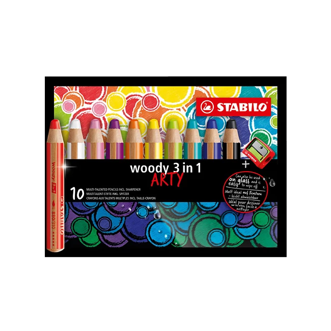 Stabilo Woody 3in1 ARTY színes ceruza szett 10 db-os