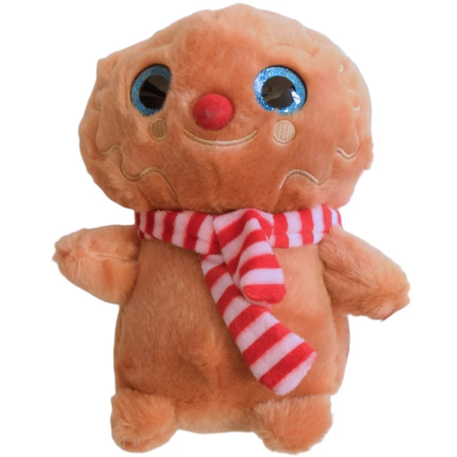 Bagoly plüssfigura csíkos sálban 18 cm