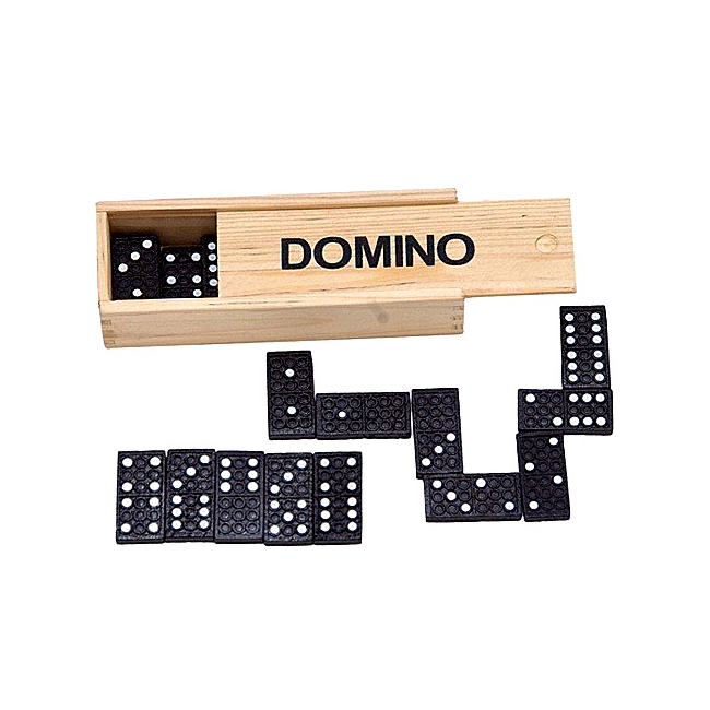 Klasszikus dominó fa dobozban
