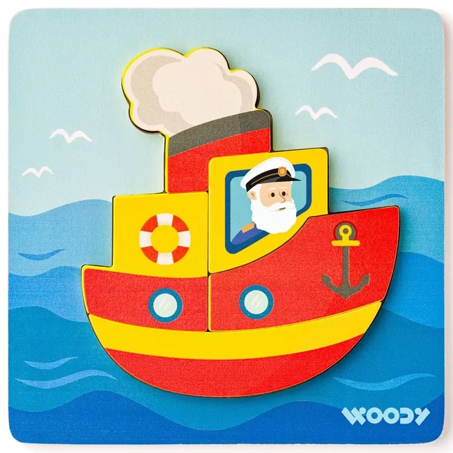 Fa hajós 5 db-os baba puzzle – Woodyland