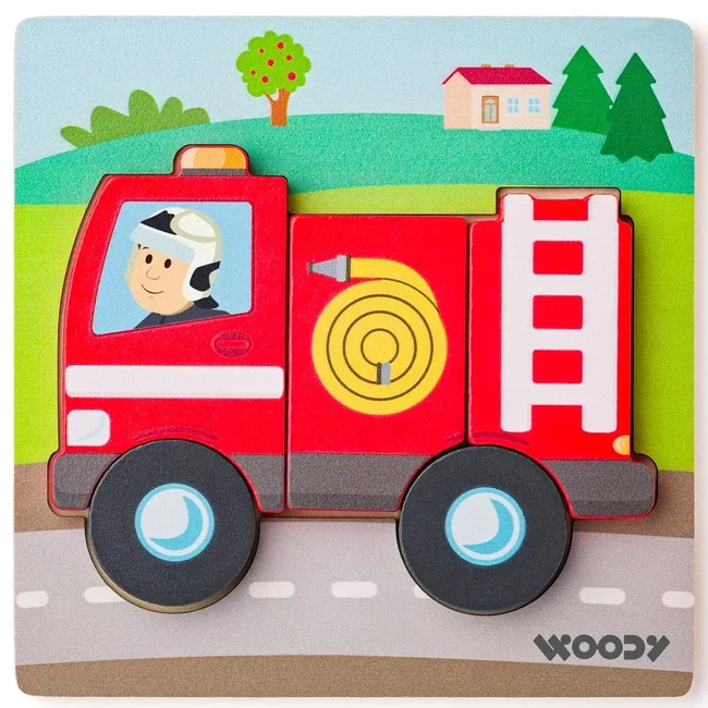 Fa tűzoltós 5 db-os baba puzzle – Woodyland