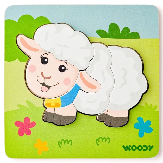 Fa bárányos 5 db-os baba puzzle – Woodyland