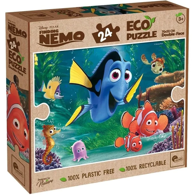 Némó nyomában 2 az 1-ben 24 db-os Eco maxi puzzle és színező 70×50 cm – Lisciani