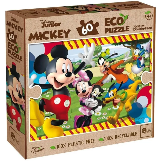Mickey egér és barátai 2 az 1-ben 60 db-os Eco puzzle és színező 70×50 cm – Lisciani