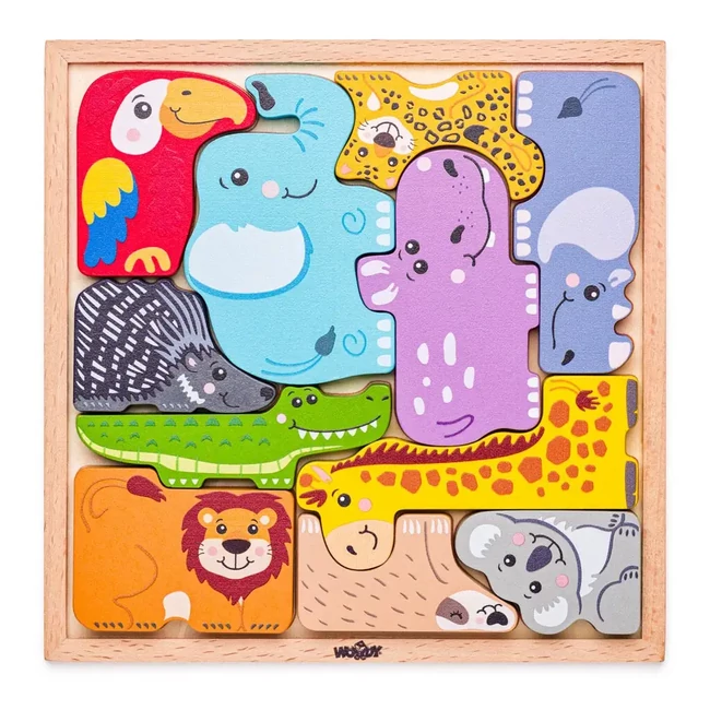Állatos fa formakirakó puzzle – Woodyland