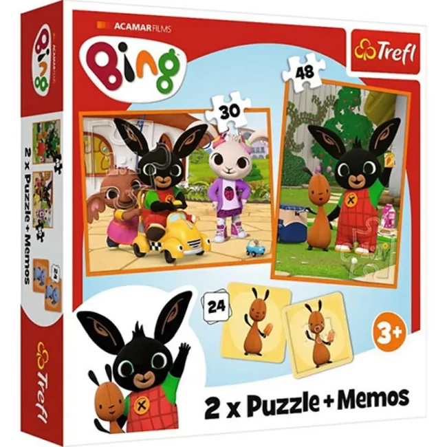 Bing és barátai 2 az 1-ben puzzle és memóriajáték – Trefl
