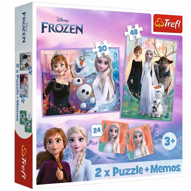 Disney: Jégvarázs 2.- Hercegnők a földjükön puzzle és memóriakártya 2 az 1-ben szett – Trefl