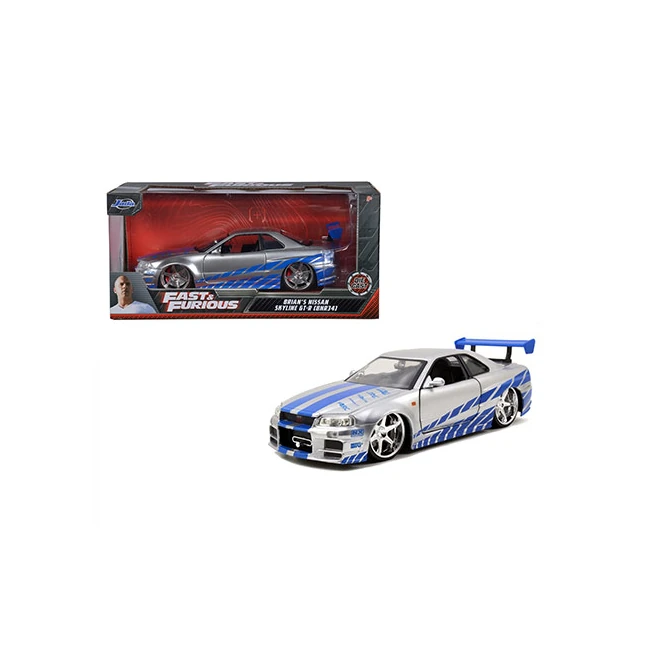 Halálos iramban: Brian's 2002 Nissan Skyline GT-R (BNR34) autómodell 1/24 - Simba Toys