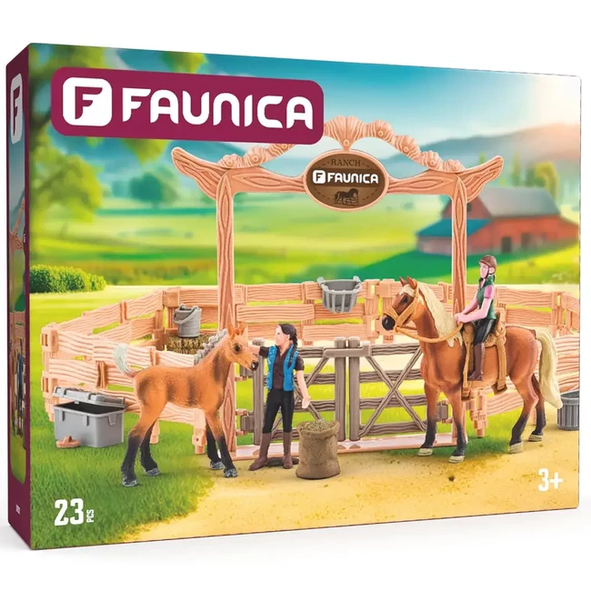 Faunica: Lovarda lovakkal és lovasokkal 23 db-os játékszett – Woodyland