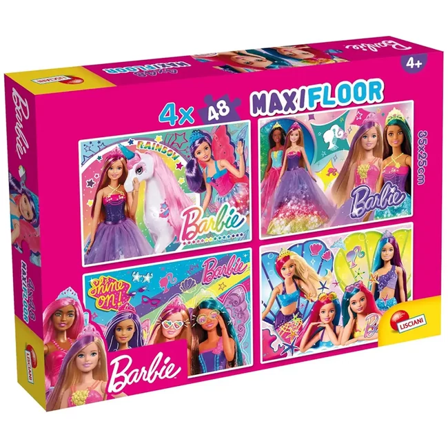 Barbie mágikus világa 4×48 db-os maxi padló puzzle 35×25 cm – Lisciani