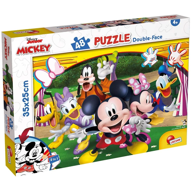 Mickey egér 2 az 1-ben 48 db-os puzzle és színező 35×25 cm – Lisciani