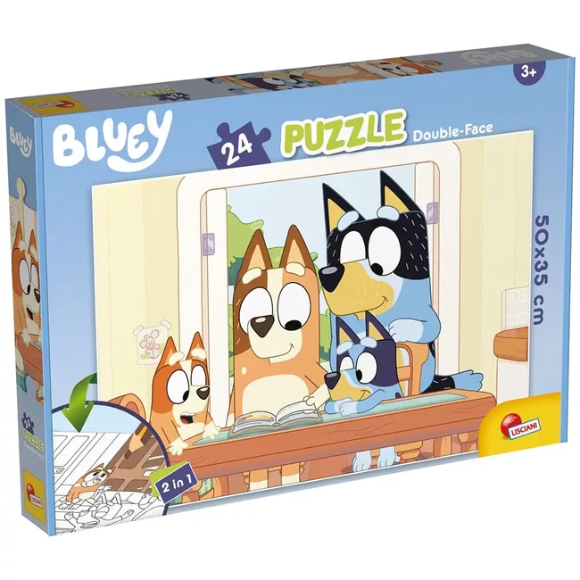 Bluey 2 az 1-ben 24 db-os puzzle és színező 50×35 cm – Lisciani
