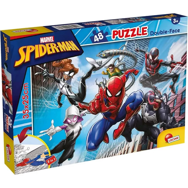 Pókember 2 az 1-ben 48 db-os puzzle és színező 35×25 cm – Lisciani