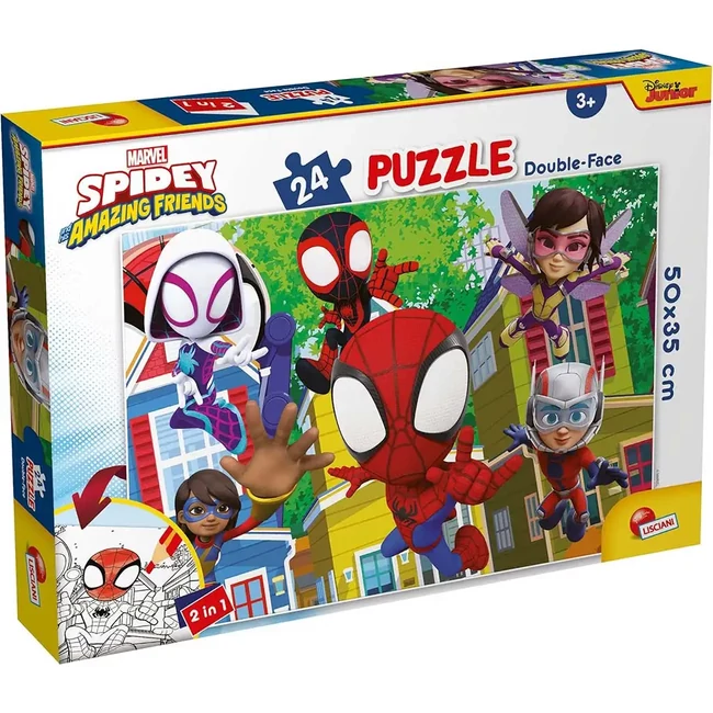 Marvel Spidey és csapata 2 az 1-ben 24 db-os puzzle és színező 50×35 cm – Lisciani