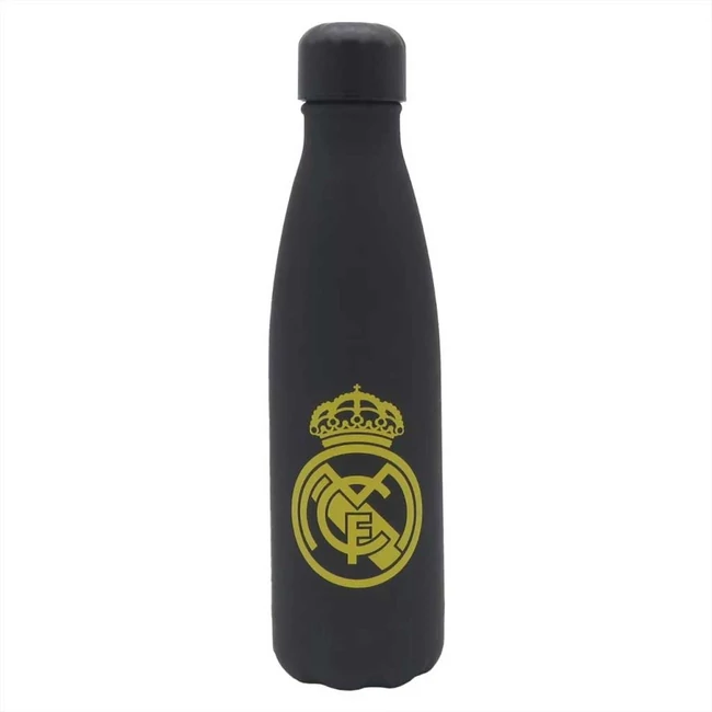 Real Madrid Rozsdamentes duplafalú fekete-arany acél kulacs 500ml-es