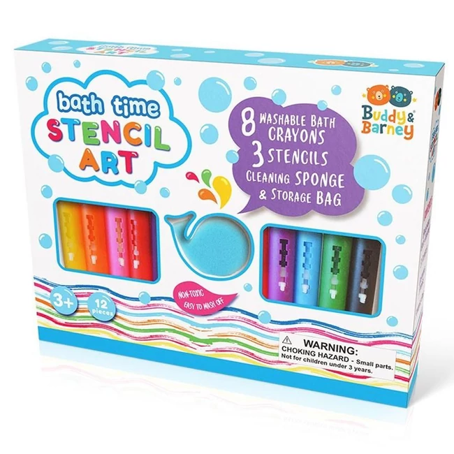 Buddy&amp;Barney fürdőjáték – 8 db-os krétas szett sablonnal