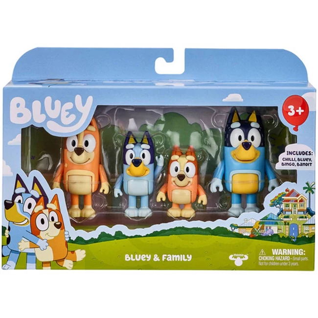 Bluey: Családi figuraszett 4 db karakter figurával
