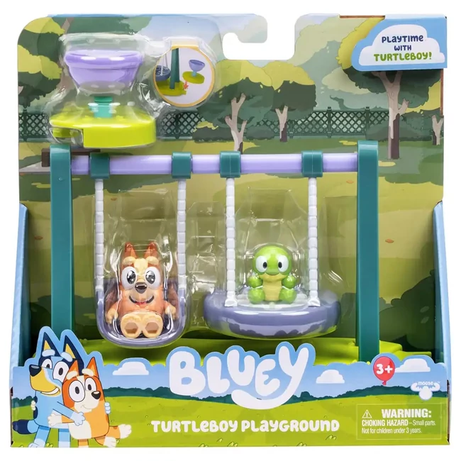 Bluey: Játszótér játékszett Bingó és Teknős figurával