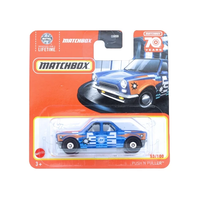 Matchbox: Push N Puller kék kisautó 1/64 – Mattel