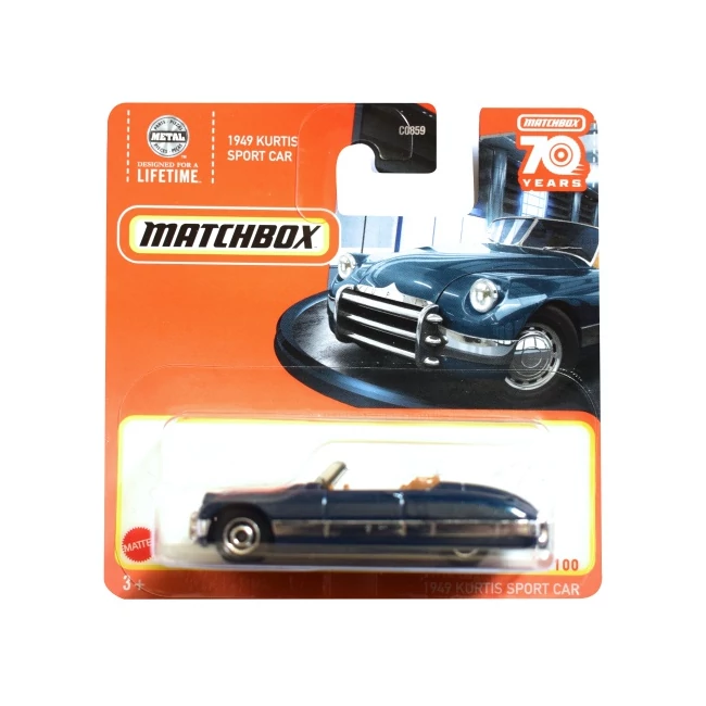 Matchbox: 1949 Kurtis Sport Car sötétkék kisautó 1/64 – Mattel