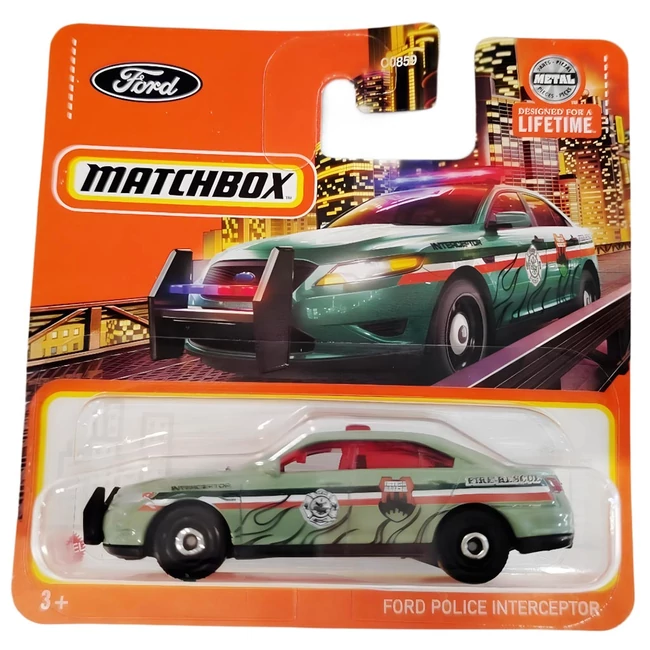 Matchbox: Ford Police Interceptor lángoló mintával 1/64 kisautó – Mattel