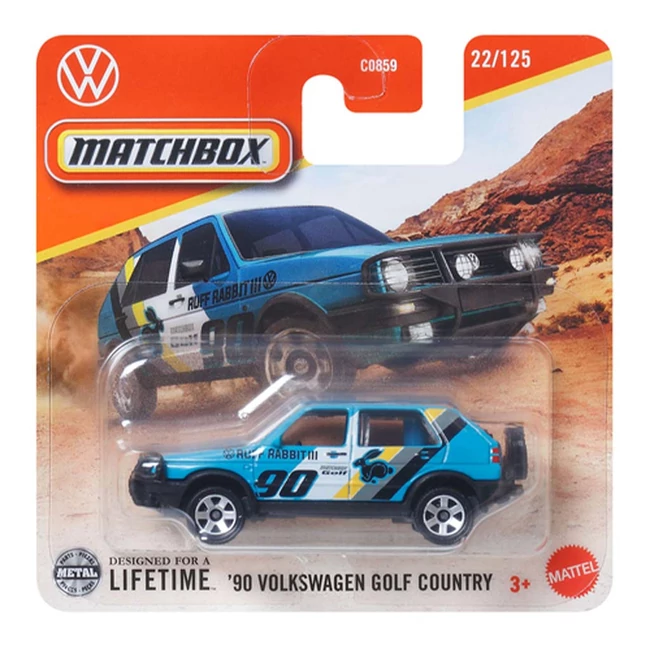 Matchbox: '90 Volkswagen Golf Country kisautó 1/64 – Mattel