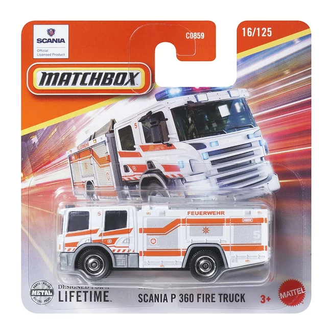 Matchbox: Scania P360 Fire Truck kisautó 1/64 – Mattel