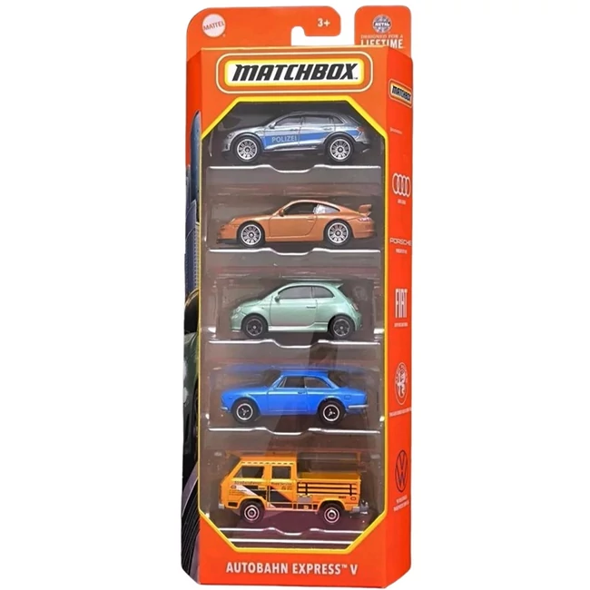 Matchbox: Autobahn Express V kisautók 5 db-os szett – Mattel