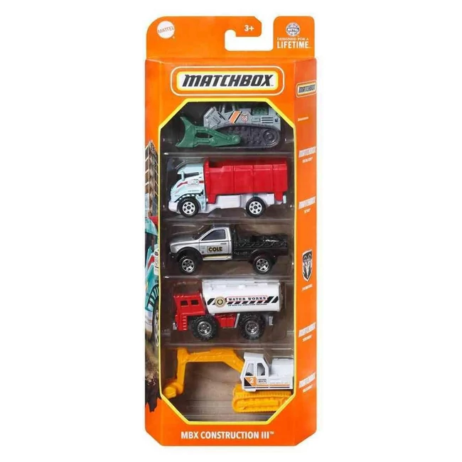Matchbox: MBX Construction III kisautók 5 db-os szett – Mattel