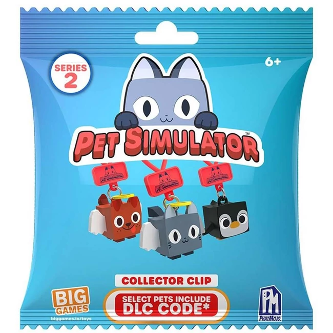 Pet Simulator: Gyűjthető minifigura meglepetéscsomag akasztóval 2-es széria többféle változatban 1 db