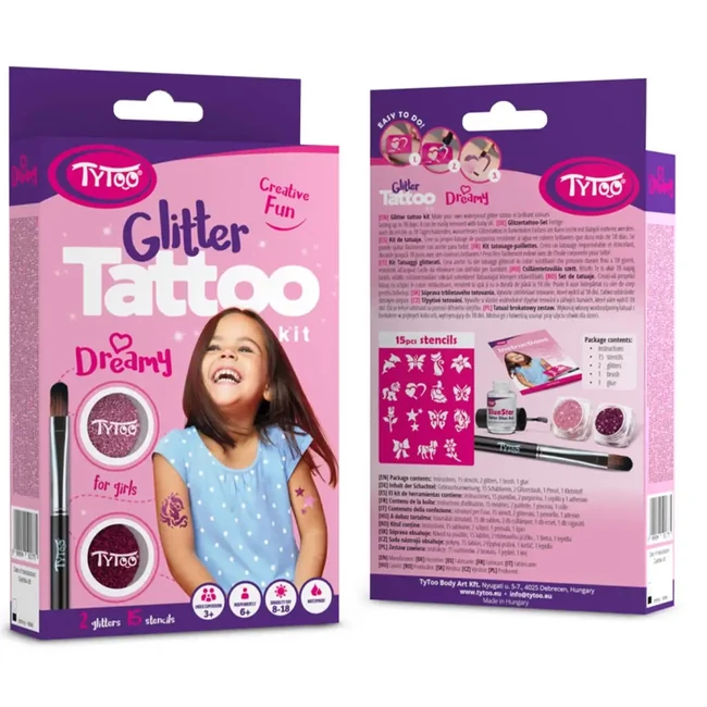 Kislányos mini csillámtetkó szett