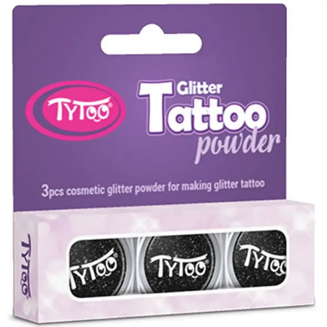 TyToo: Fekete színű csillámpor szett 3×2,5ml