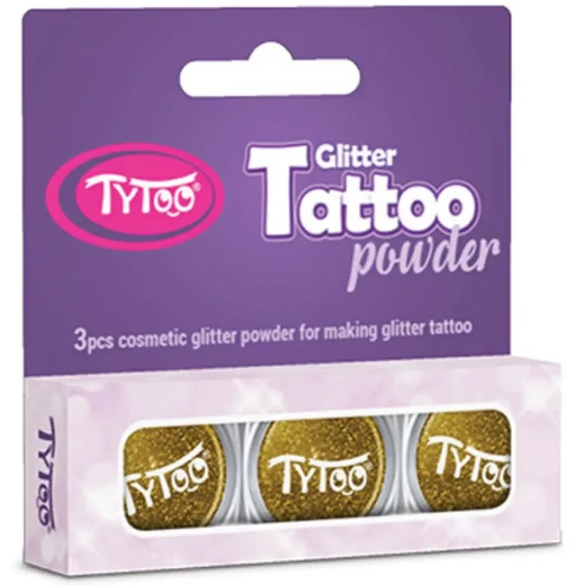 TyToo: Arany színű csillámpor szett 3×2,5ml