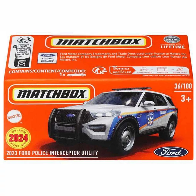 Matchbox: Papírdobozos 2023 Ford Police Interceptor Utility kisautó 1/64 – Mattel