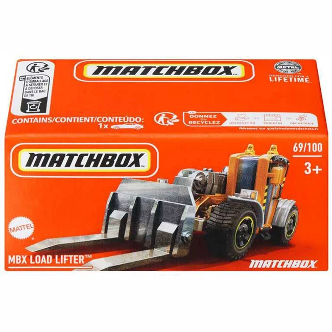 Matchbox: Papírdobozos MBX Load Lifter™ munkagép 1/64 – Mattel