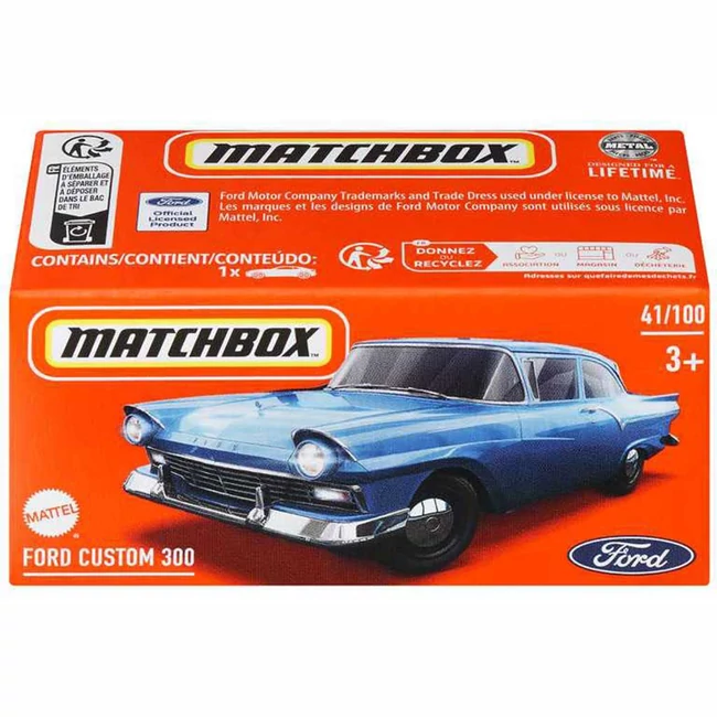 Matchbox: Papírdobozos Ford Custom 300 kisautó 1/64 – Mattel