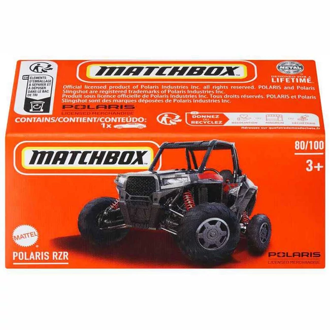 Matchbox: Papírdobozos Polaris RZR kisautó 1/64 – Mattel