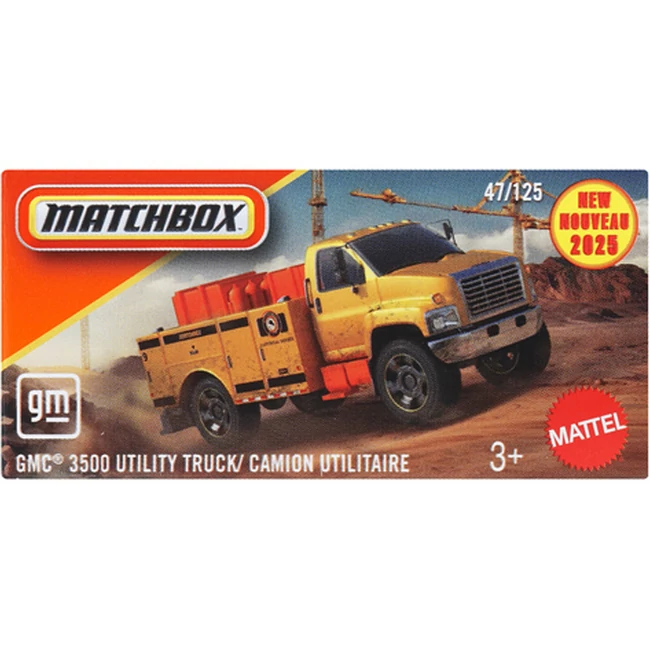 Matchbox: Papírdobozos GMC 3500 Utility Truck kisautó 1/64 – Mattel