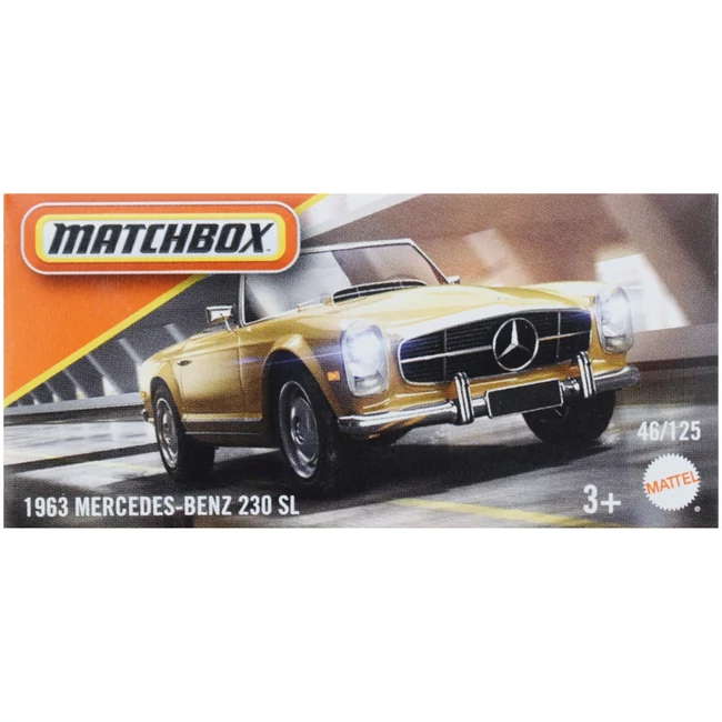 Matchbox: Papírdobozos 1963 Mercedes-Benz 230 SL kisautó kisautó 1/64 – Mattel