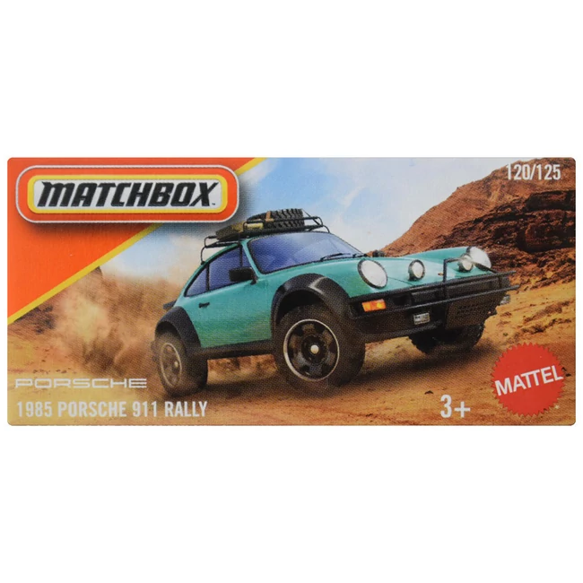 Matchbox: Papírdobozos 1985 Porsche 911 Rally kisautó 1/64 – Mattel